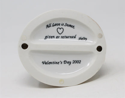 Figurine, Boy, Girl with Cake, All Love is Sweet...", Shelley, Valentine's Day 2002, Porcelain
