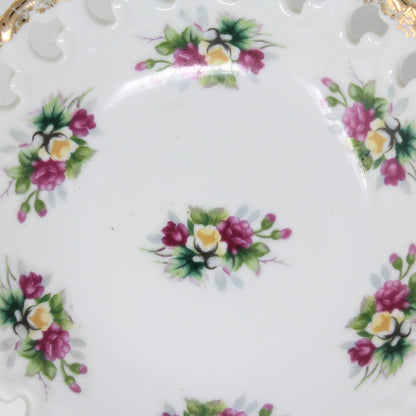 Comport / Pedestal Dish, Ucagco, Reticulated, Japan, Vintage