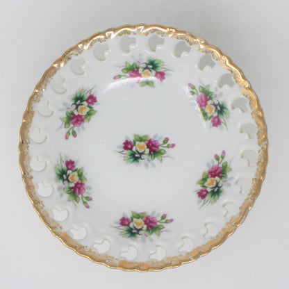 Comport / Pedestal Dish, Ucagco, Reticulated, Japan, Vintage