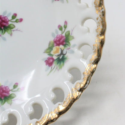 Comport / Pedestal Dish, Ucagco, Reticulated, Japan, Vintage