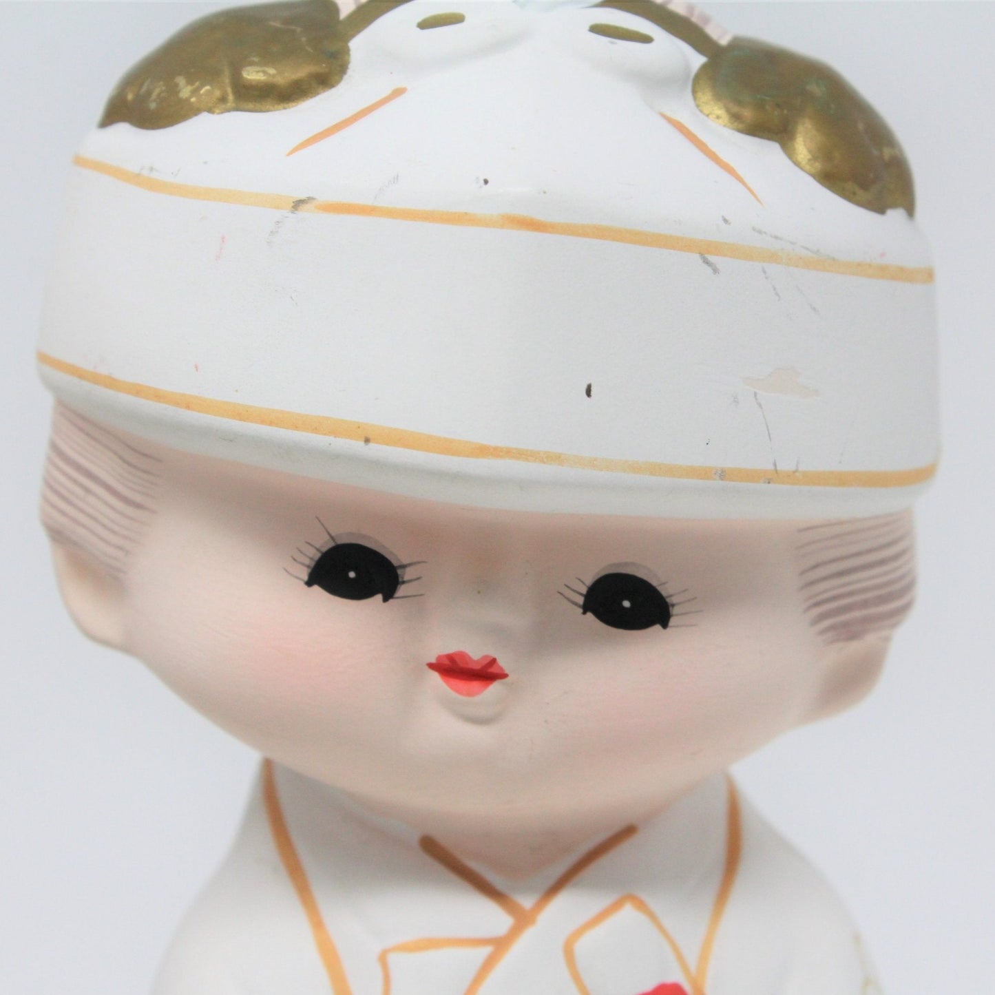 Figurine, Hakata Doll, Bride and Groom, Unglazed Pottery, Japan, Vintage