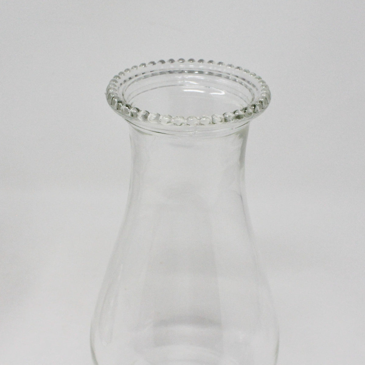 Oil Lamp: Octagon Beaded Heavy Glass with Chimney, Vintage 1930s - SOLD