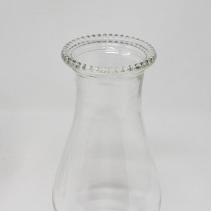 Oil Lamp: Octagon Beaded Heavy Glass with Chimney, Vintage 1930s - SOLD