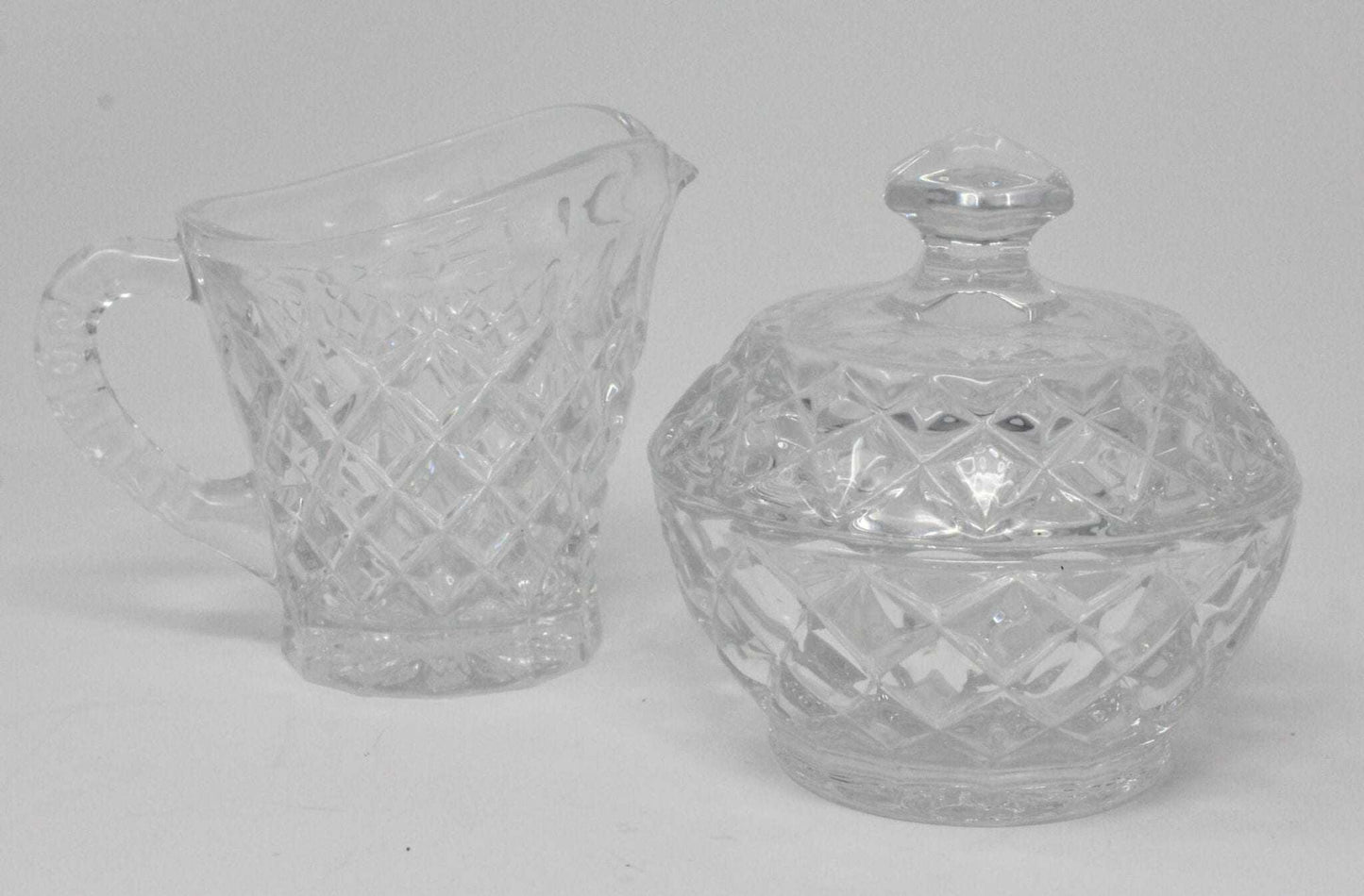 Creamer & Sugar with Lid, Galway, Ashford, Irish Crystal, Vintage