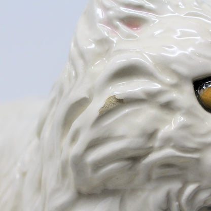 Sculpture, Townsend Ceramics, Persian Cat on Heart Pillow, Signed, Vintage 1971