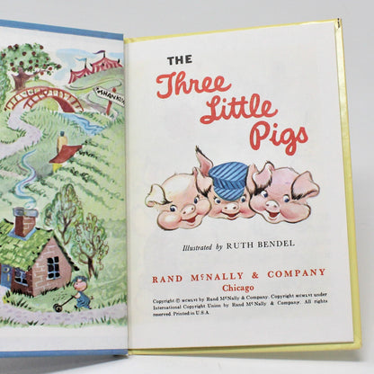 Children's Book, Junior Elf Book, The Three Little Pigs, Rand McNally, Hardcover, Vintage 1956