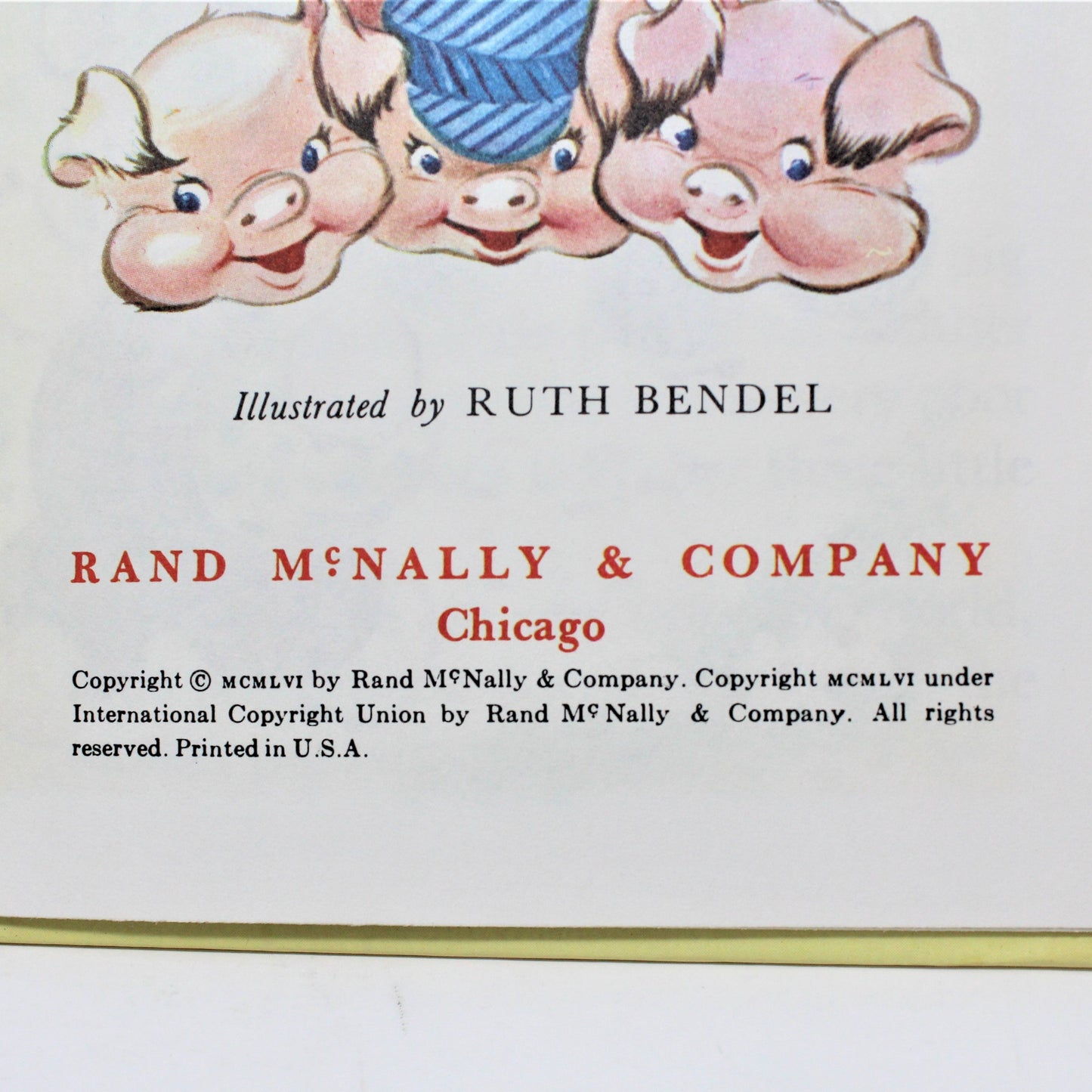 Children's Book, Junior Elf Book, The Three Little Pigs, Rand McNally, Hardcover, Vintage 1956