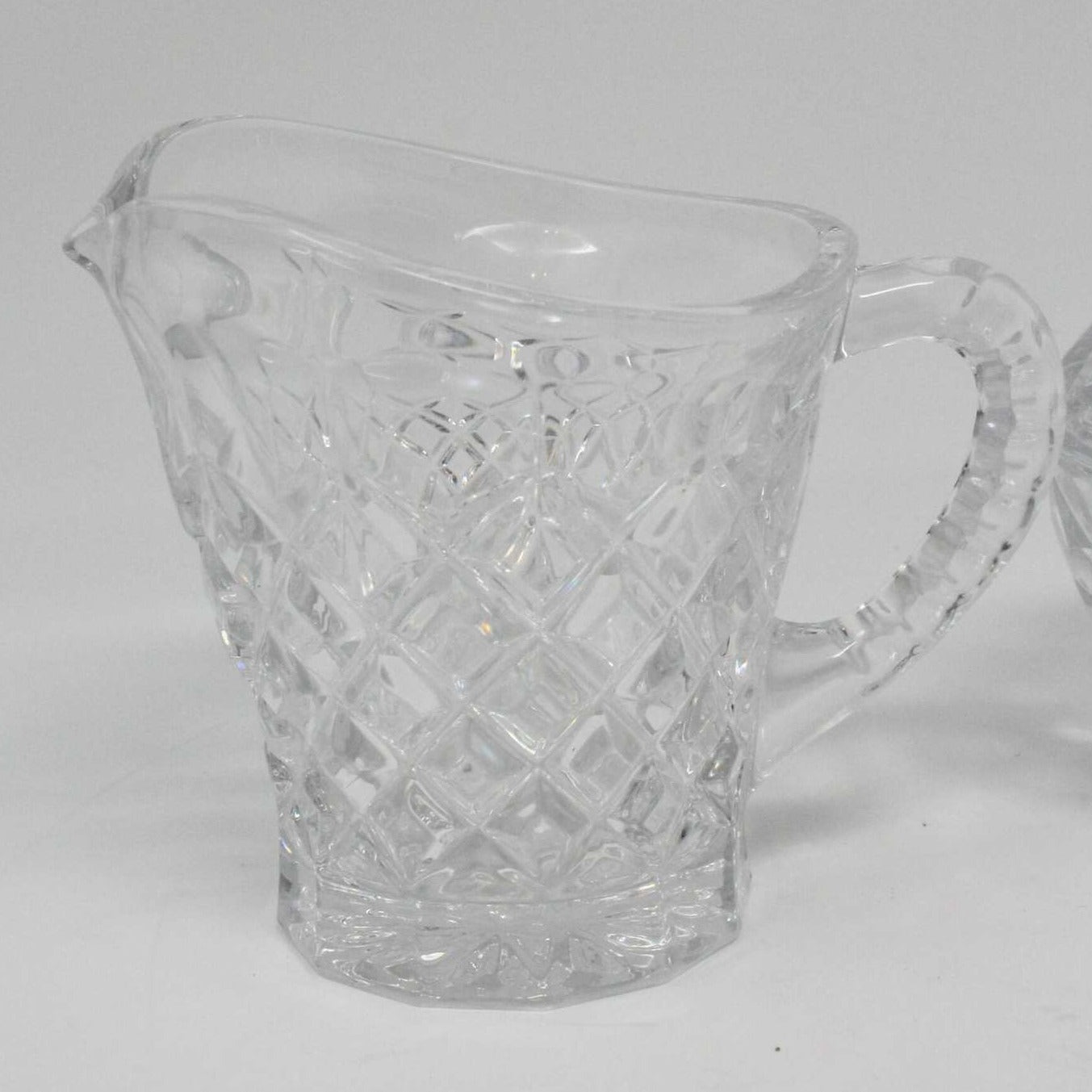 Creamer & Sugar with Lid, Galway, Ashford, Irish Crystal, Vintage