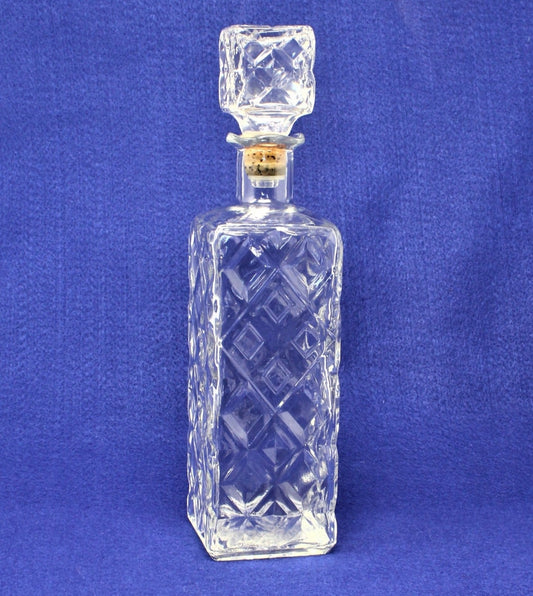 Decanter with Stopper, Seagram 7 Crown, Diamonds, Thatcher, Vintage 1962