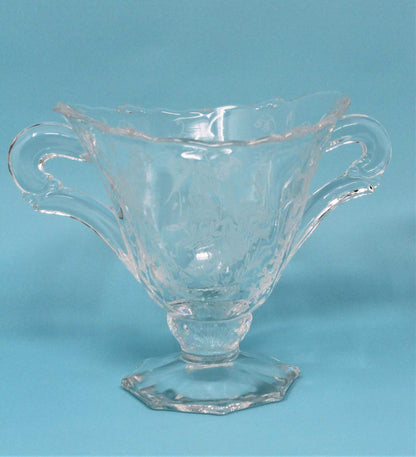 Creamer & Open Sugar, Heisey, Orchid, Etched, Footed, Vintage