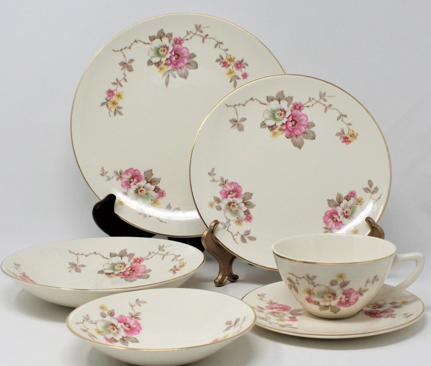 Serving Platter, Edwin M. Knowles, Blossom Time, Ceramic, Vintage