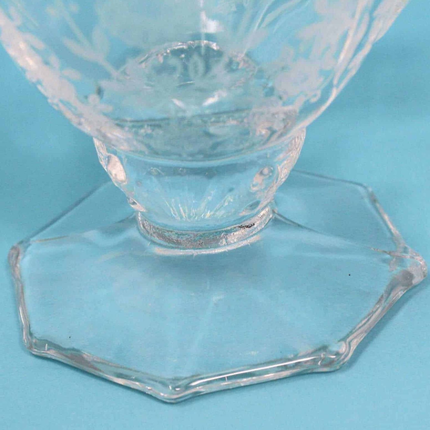 Creamer & Open Sugar, Heisey, Orchid, Etched, Footed, Vintage