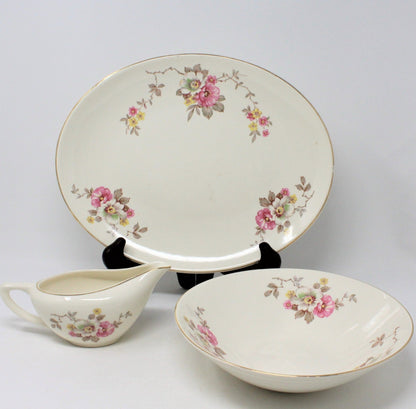 Serving Platter, Edwin M. Knowles, Blossom Time, Ceramic, Vintage