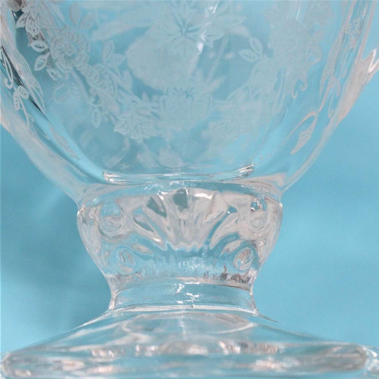 Creamer & Open Sugar, Heisey, Orchid, Etched, Footed, Vintage