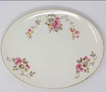 Serving Platter, Edwin M. Knowles, Blossom Time, Ceramic, Vintage