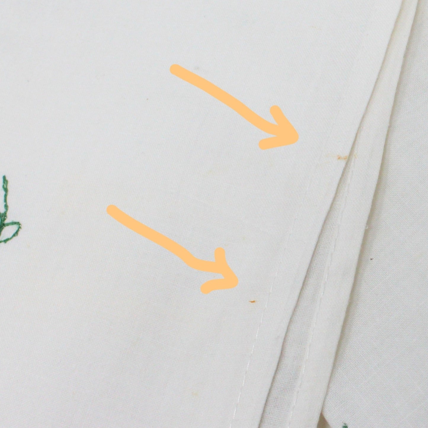 Tea Towels / Fingertip Towels, Embroidered & Appliqué Floral, Set of 2, Vintage, Unused