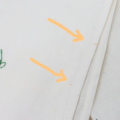 Tea Towels / Fingertip Towels, Embroidered & Appliqué Floral, Set of 2, Vintage, Unused