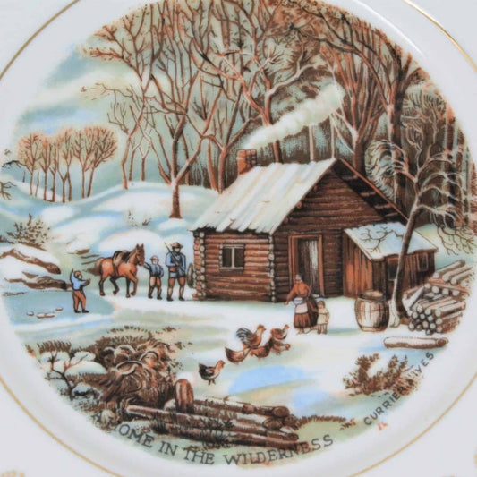 Decorative Plate, Currier & Ives, Roy Thomas, A Home in the Wilderness, Vintage