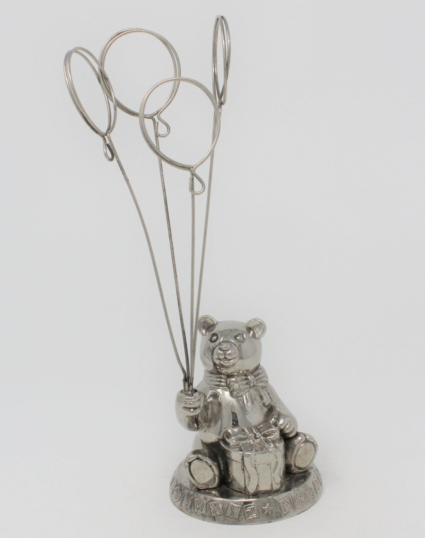 Photo / Card Holder, Godinger Silver Art, Teddy Bear w/ Balloons, Vintage