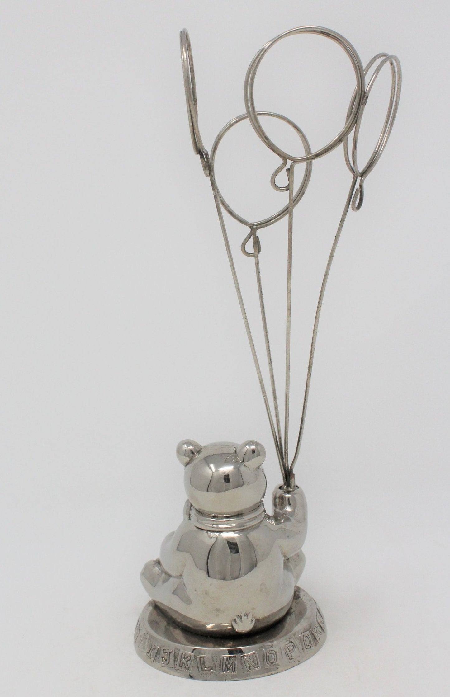 Photo / Card Holder, Godinger Silver Art, Teddy Bear w/ Balloons, Vintage