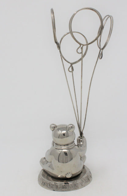 Photo / Card Holder, Godinger Silver Art, Teddy Bear w/ Balloons, Vintage