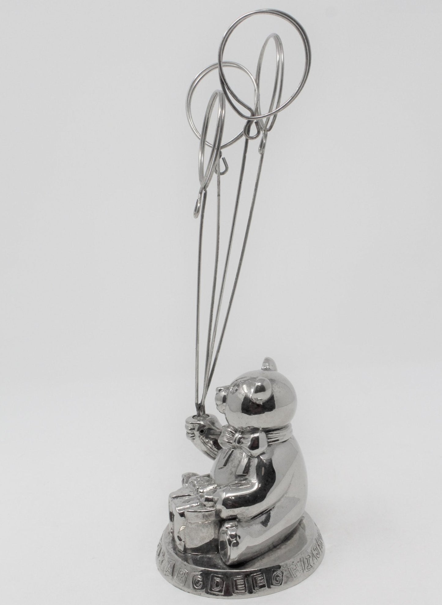 Photo / Card Holder, Godinger Silver Art, Teddy Bear w/ Balloons, Vintage
