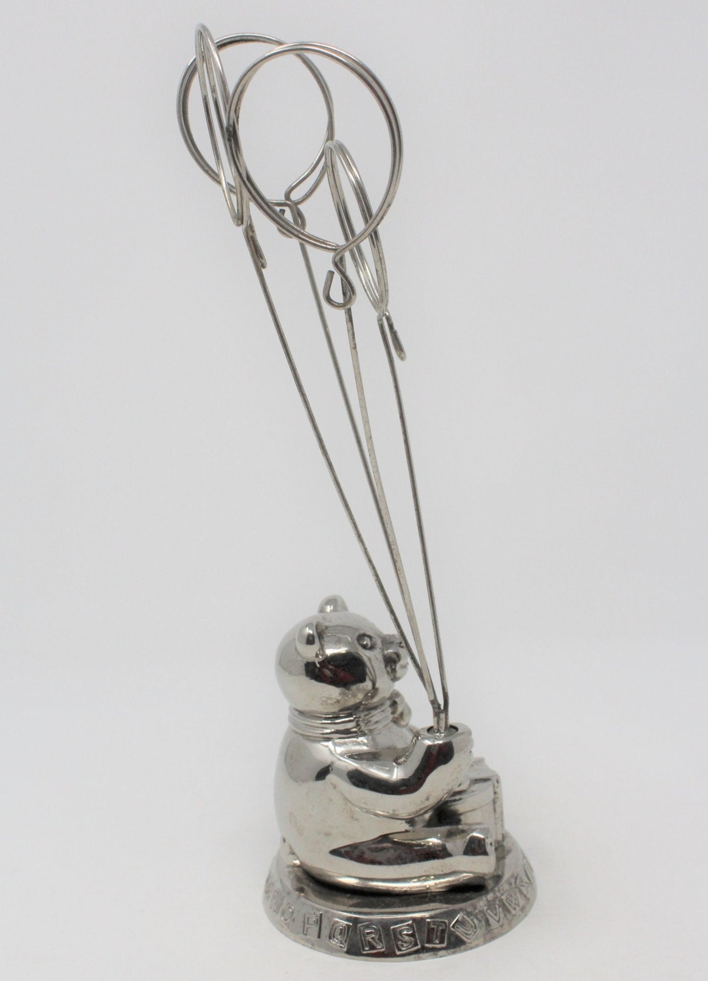Photo / Card Holder, Godinger Silver Art, Teddy Bear w/ Balloons, Vintage