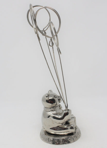 Photo / Card Holder, Godinger Silver Art, Teddy Bear w/ Balloons, Vintage