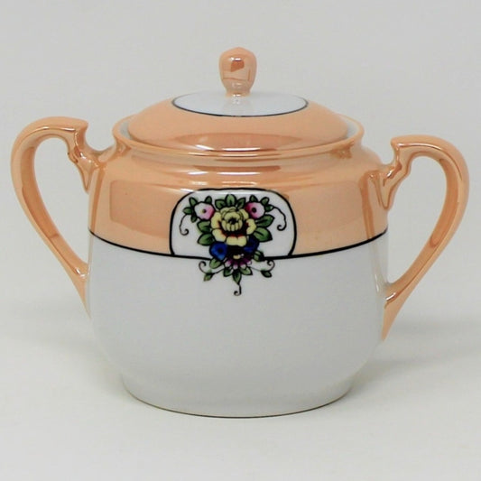 Sugar Bowl with Lid, Noritake Morimura, Lusterware Hand Painted, Vintage