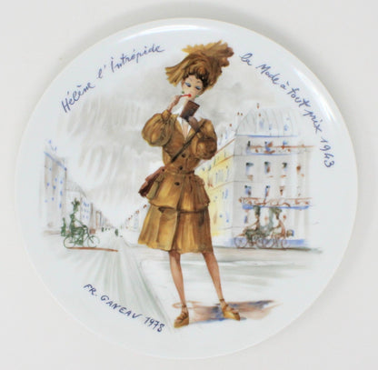 Decorative Plate, D'Arceau Limoges, F Ganeau Les Femmes du Siecle - Women of The Century, Helene L'Intrepide, Vintage 1978