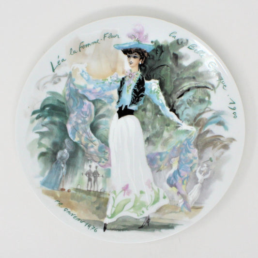 Decorative Plate, D'Arceau Limoges, F Ganeau Les Femmes du Siecle - Women of The Century, Lea La Femme Fleur, Vintage 1976