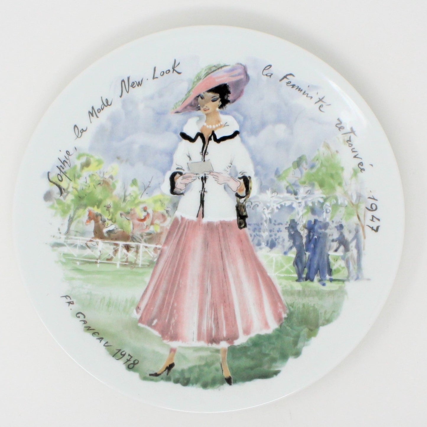 Decorative Plate, D'Arceau Limoges, F Ganeau Les Femmes du Siecle - Women of The Century, Sophie La Feminite Retrouvee, Vintage 1978