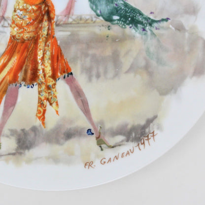 Decorative Plate, D'Arceau Limoges, F Ganeau Les Femmes du Siecle - Women of The Century, Daisy la Garconne, Vintage 1977