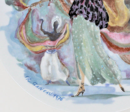 Decorative Plate, D'Arceau Limoges, F Ganeau Les Femmes du Siecle - Women of The Century, Albertine La Femme Liane, Vintage 1976