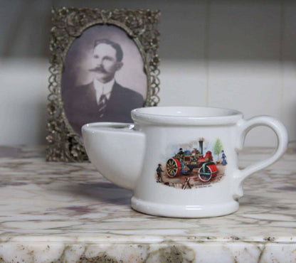 Shaving Mug / Scuttle: Wade Ceramics, Steam Roller by Aveling, Transfer Print, England, Vintage 1960s - SOLD