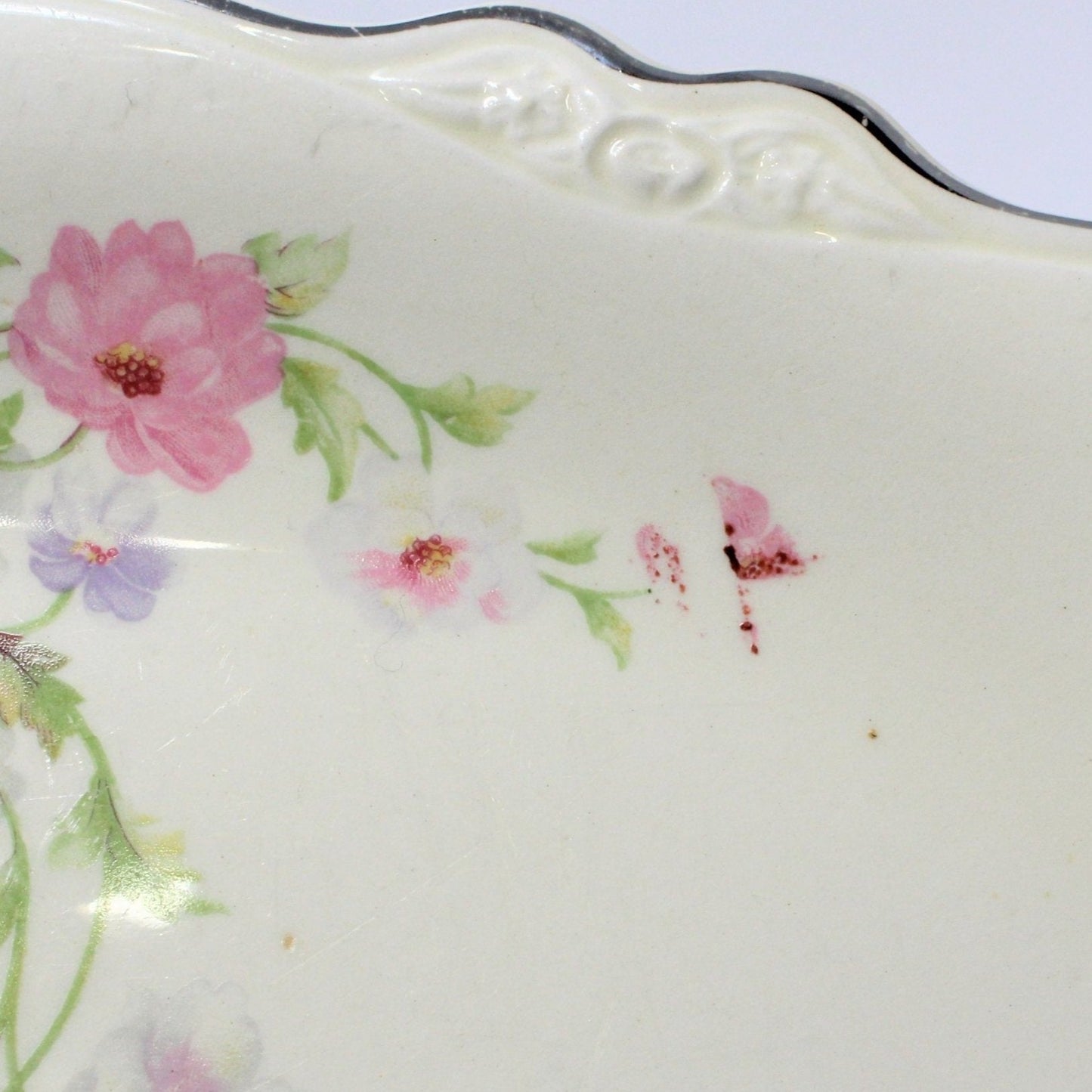 Serving Platter, Homer Laughlin, Virginia Rose, VR-128 Fluffy Rose, Vintage
