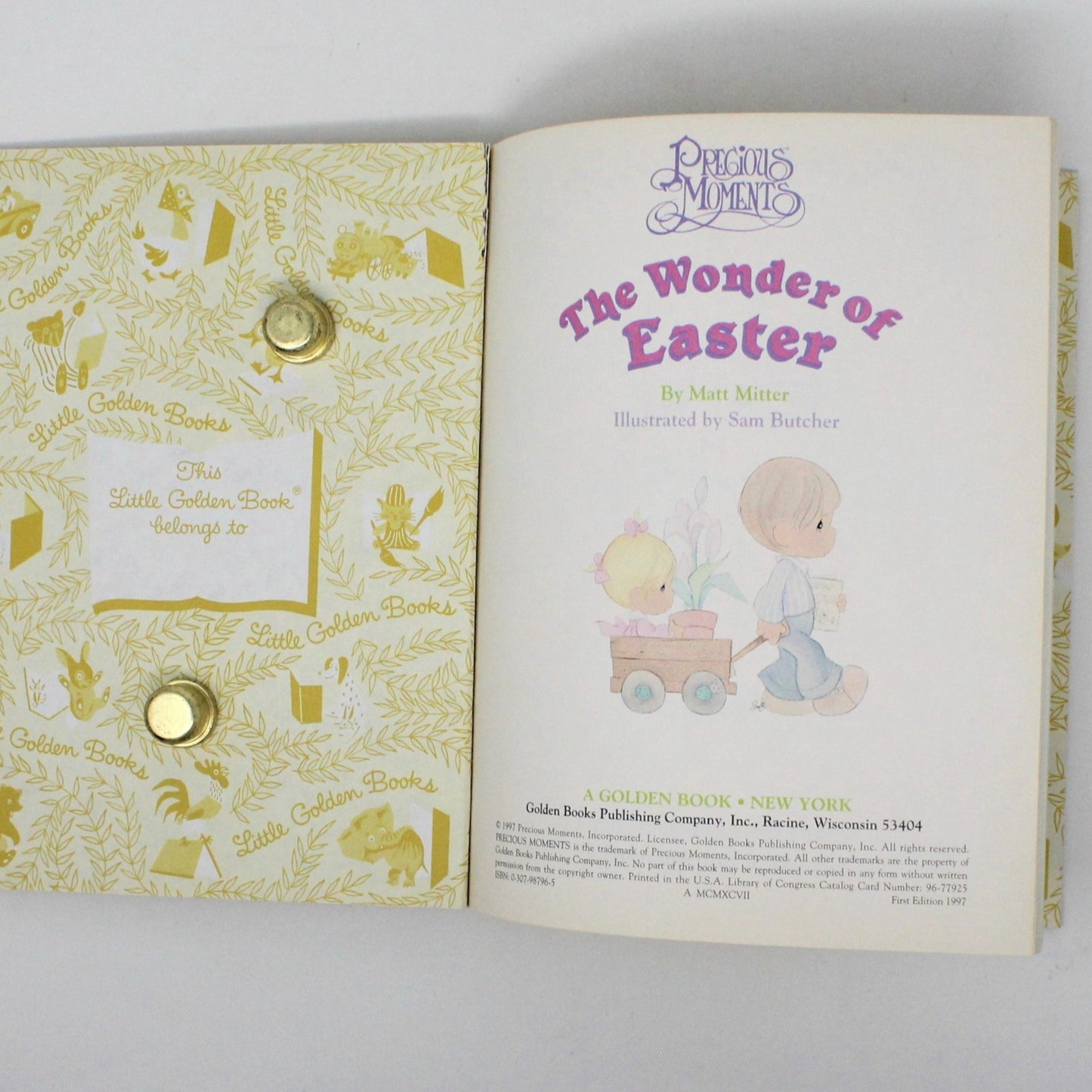 Children's Book, Little Golden Book, Precious Moments, The Wonder of Easter, Hardcover, First Edition 1997