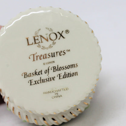 Trinket Box, Lenox, Basket of Blooms, Hinged, Porcelain