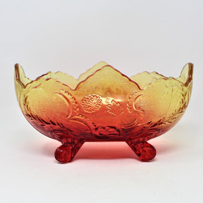 Bowl, Jeannette Glass, Lombardi Bowl, Amberina 3435, Vintage