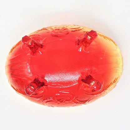 Bowl, Jeannette Glass, Lombardi Bowl, Amberina, Vintage