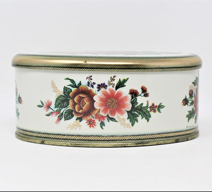 Gift Tin / Candy Tin, Meister, Florals, Oval, Vintage