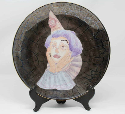 Decorative Plate, Sad Clown Face, Paul Sebastian, Vintage
