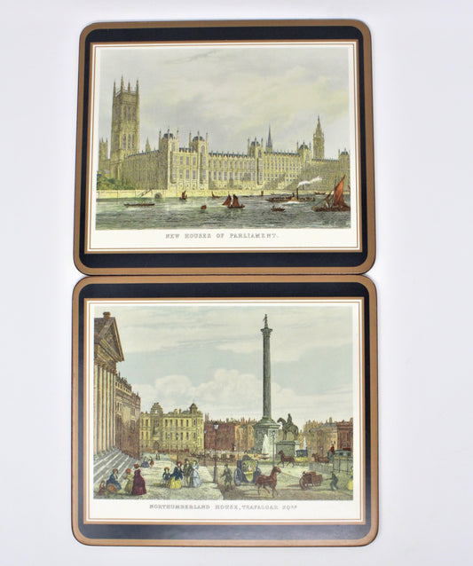 Trivets, Pimpernel, Cork Backed Boards, 19th Century London, Set of 2, Vintage, SOLD