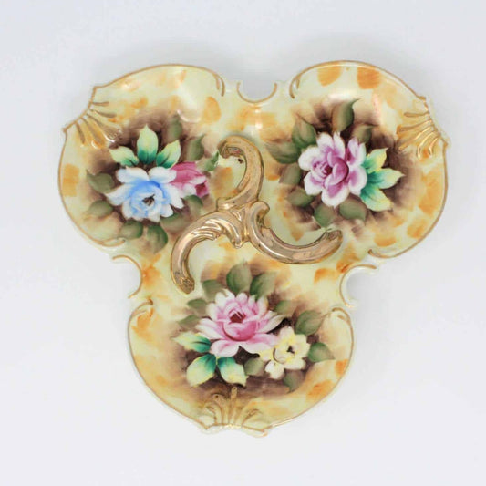 Bon Bon / Candy Dish with Handle, Enesco, Divided Dish, Pattern #2370, Japan, Vintage