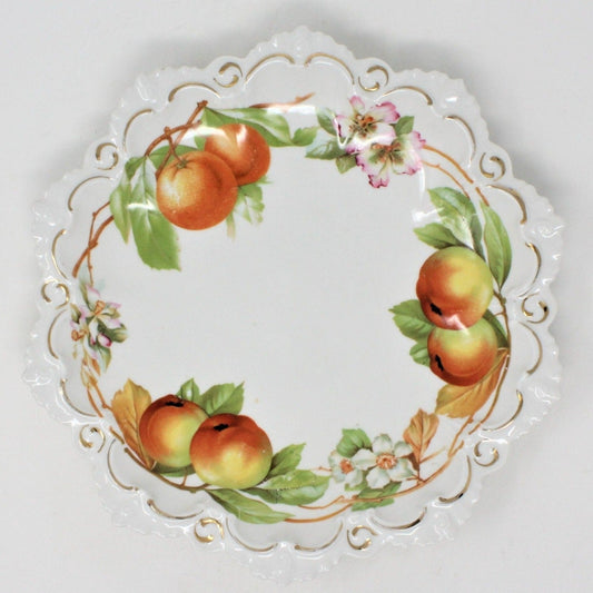 Decorative Bowl, M & Z Austria, Winter Fruits, Oranges, & Apples, Antique