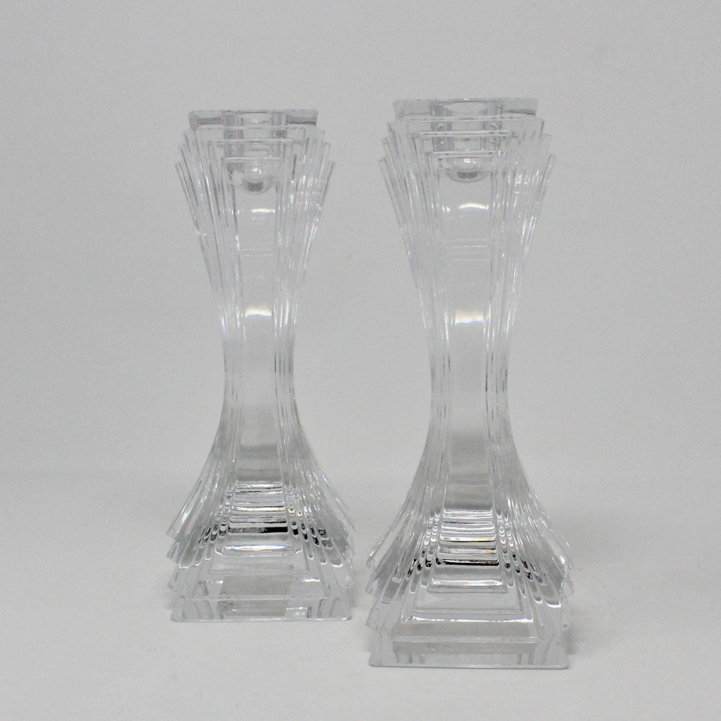 Candle Holders, Mikasa, City Lights, Crystal Tapers, Set of 2, 2007