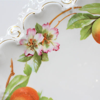 Decorative Bowl, M & Z Austria, Winter Fruits, Oranges, & Apples, Antique