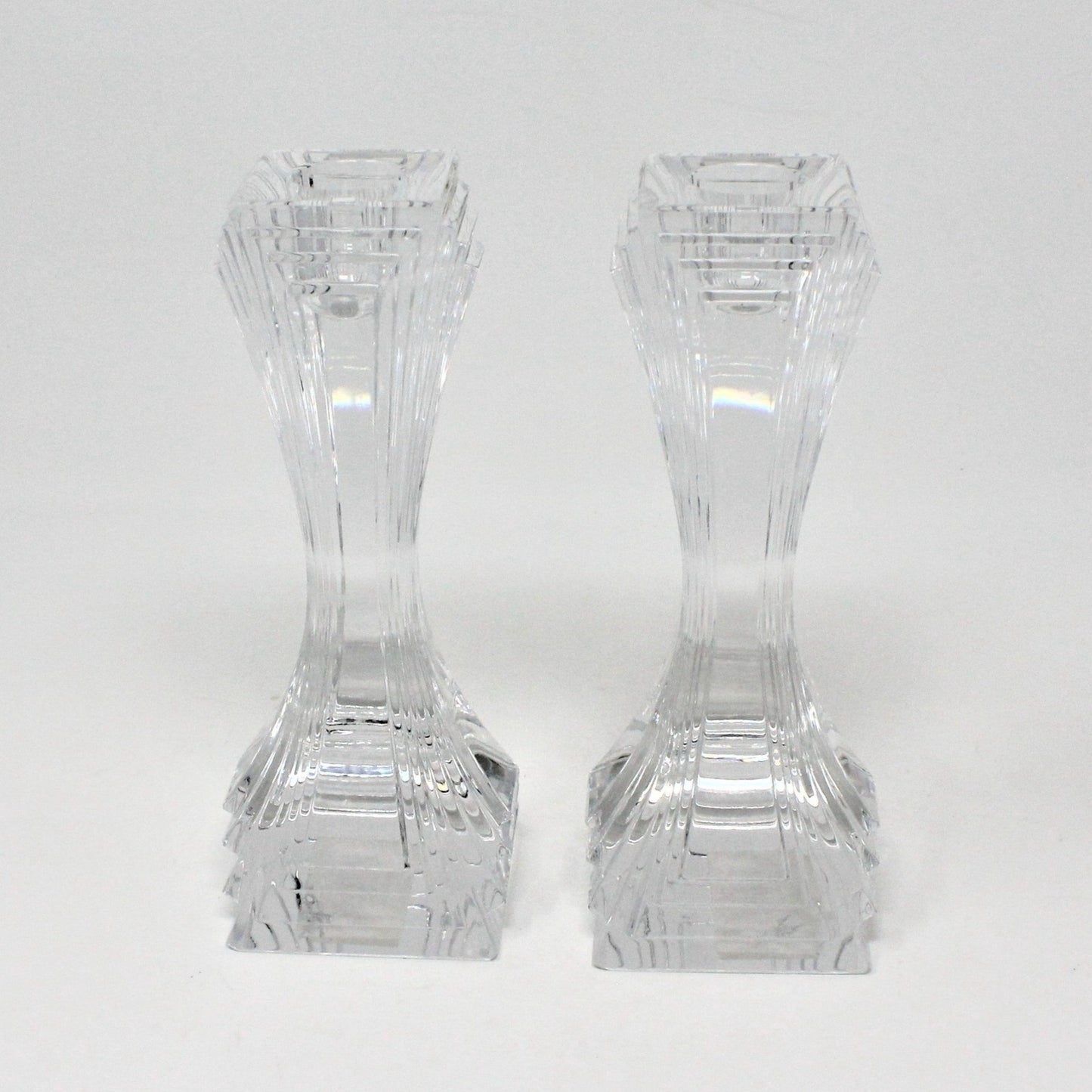 Candle Holders, Mikasa, City Lights, Crystal Tapers, Set of 2, 2007