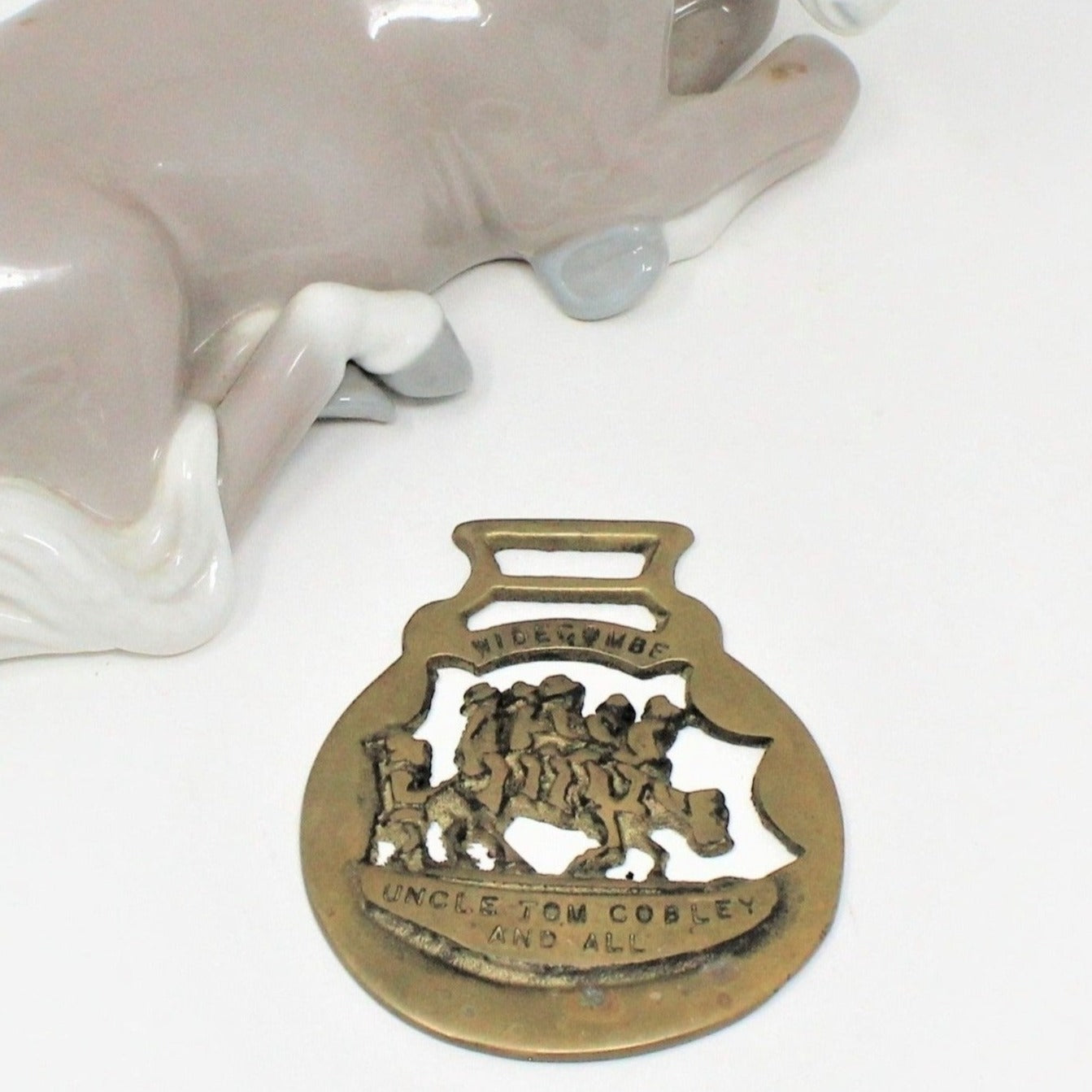 Horse Brass Bridle Harness Medallion, Widecombe Uncle Tom Cobley, Vintage Collectibles