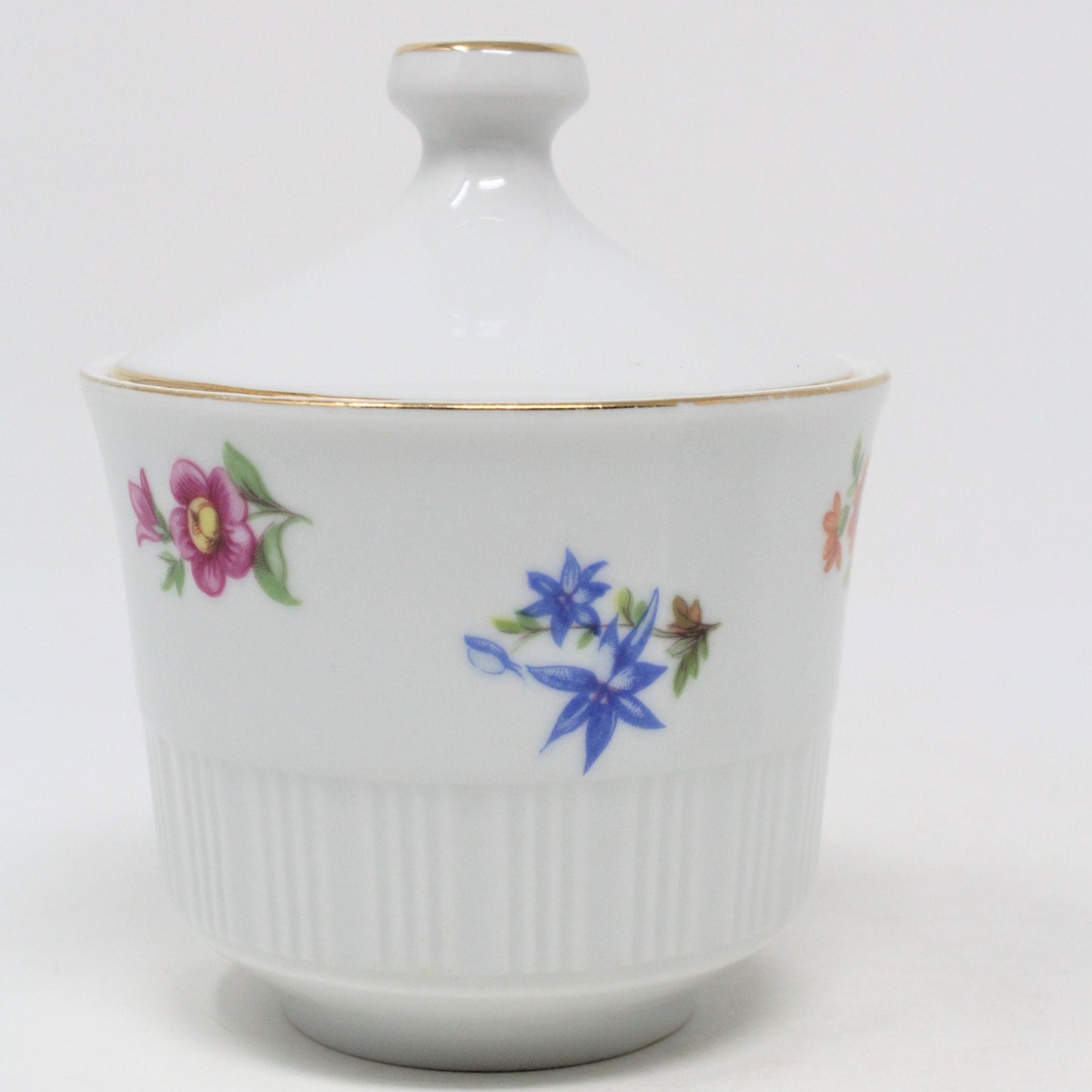 Creamer & Sugar with Lid, Colditz, Floral, Germany GDR, Vintage